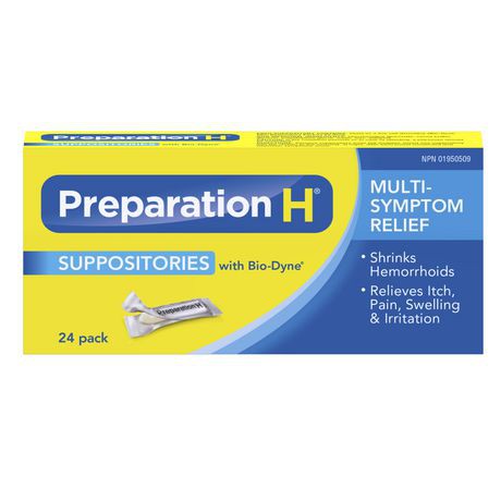OTC Preparation H Relief Suppositories with Bio-Dyne12 Pack