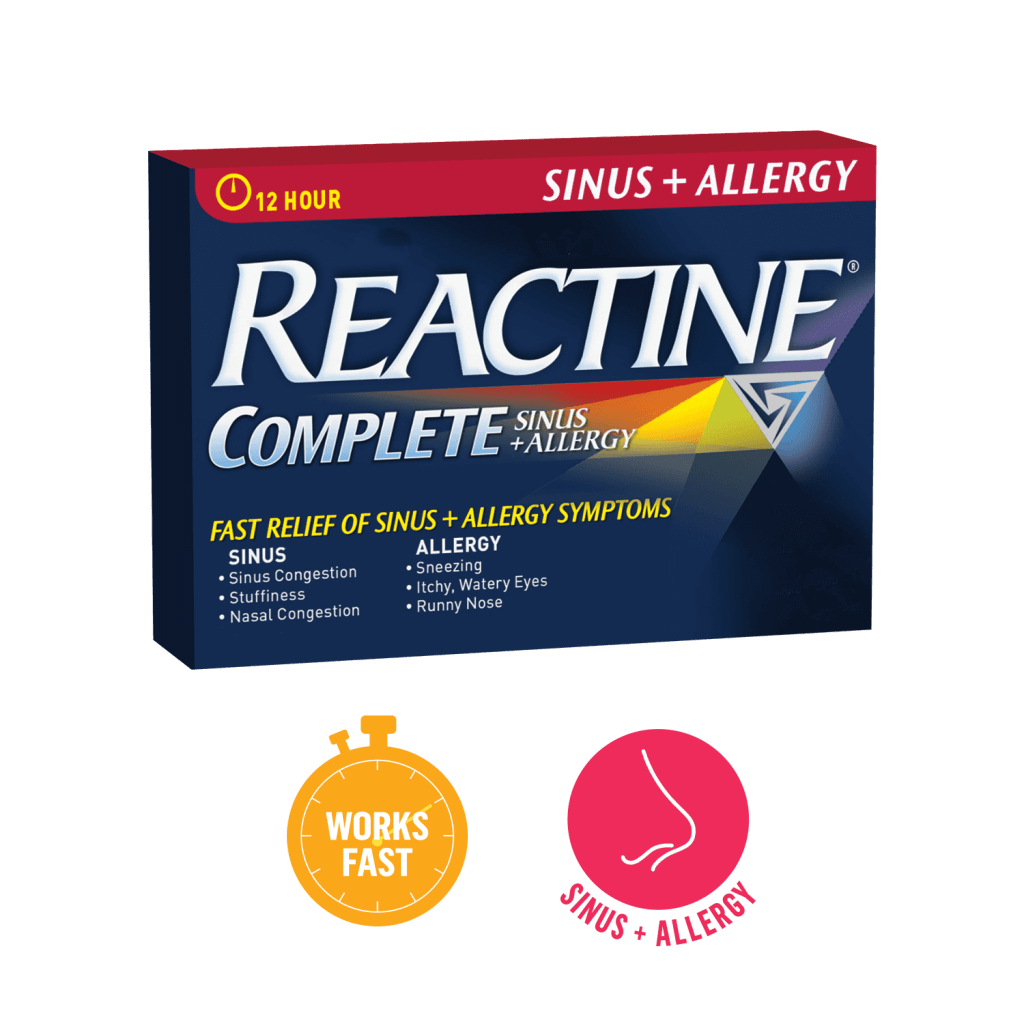 OTC Reactine Complete + Sinus Allergy 10 Tabs