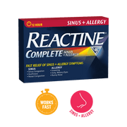 OTC Reactine Complete + Sinus Allergy 10 Tabs