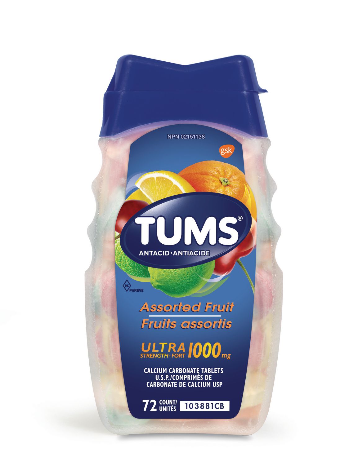 OTC Tums Ultra Strength Assorted Fruit 1000 mg 72 Tabs