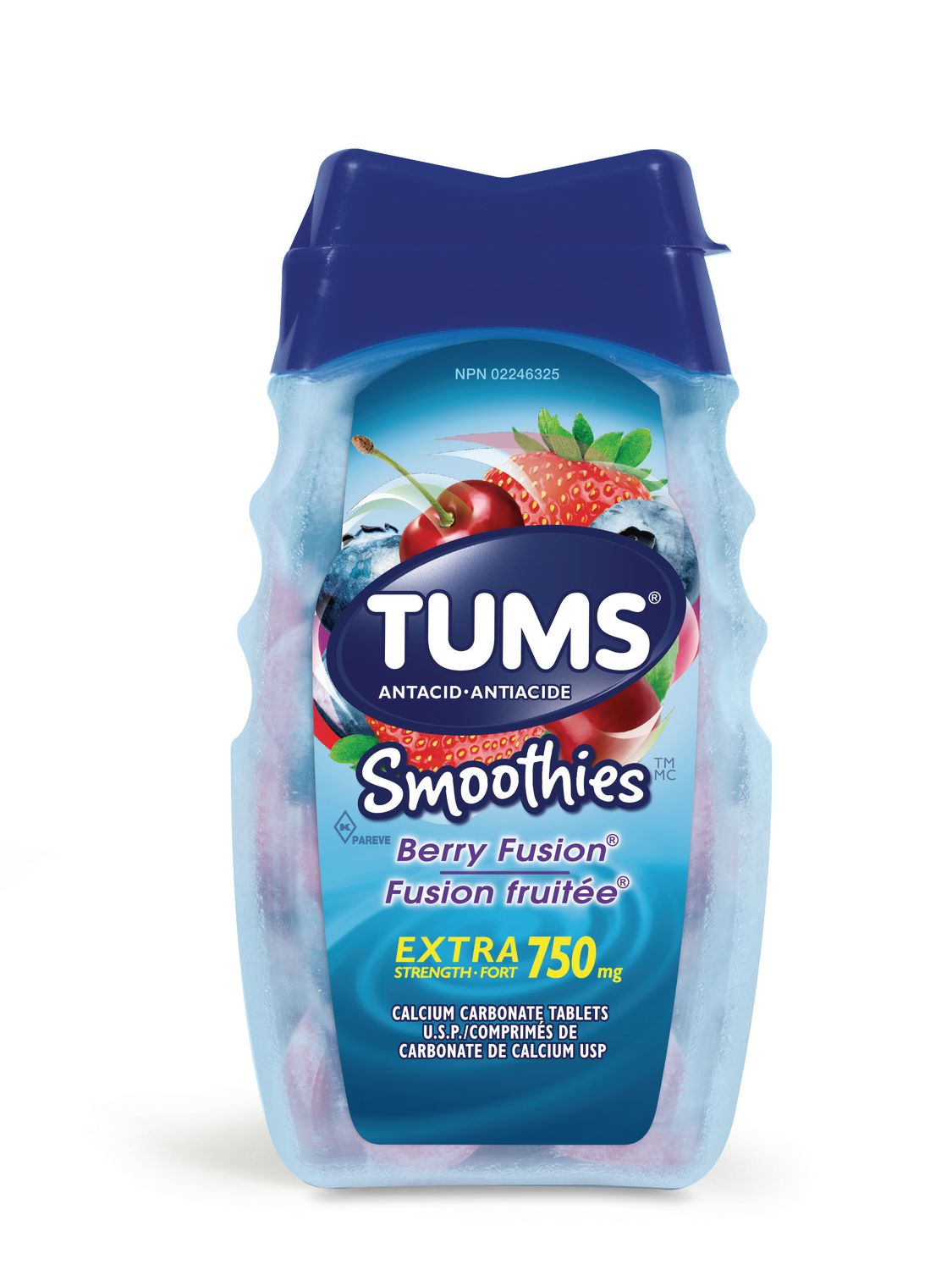 OTC Tums Extra Strength Smoothies Berry Fusion 750 mg