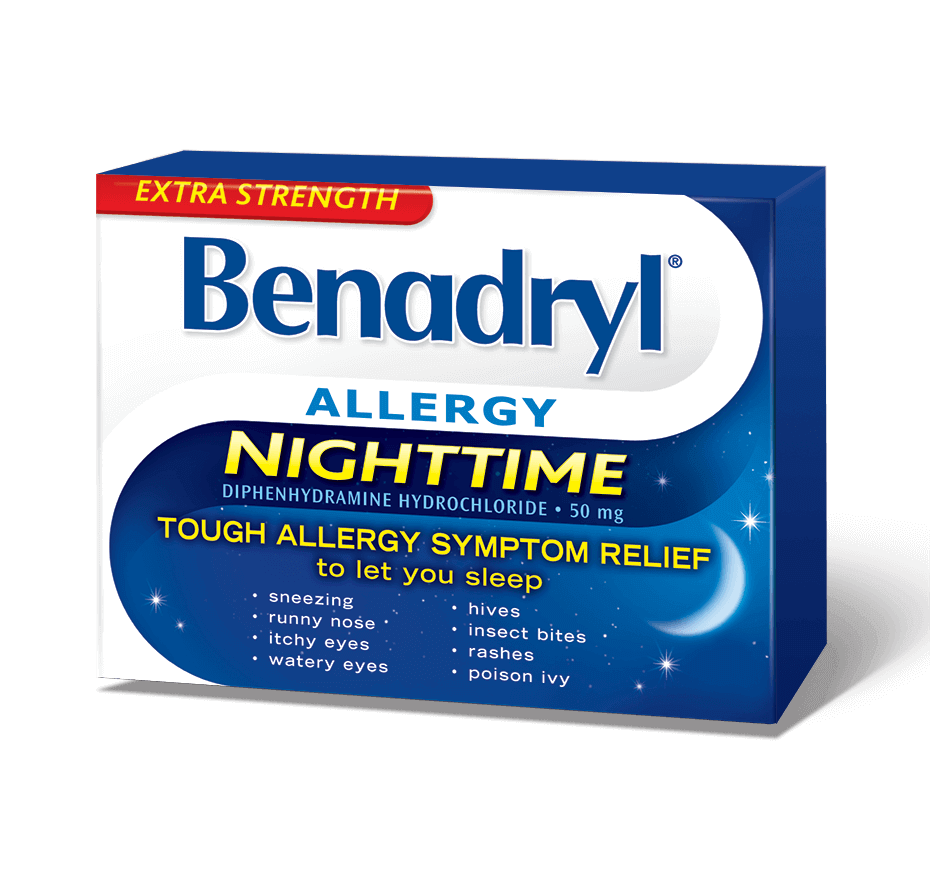 OTC Benadryl Extra Strength Allergy Nighttime 24 Caps