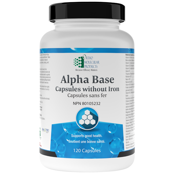 Ortho Molecular Products Alpha Base Capsules without Iron 120 Caps